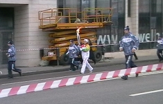 Олимпийский огонь на Пречистенской Набережной