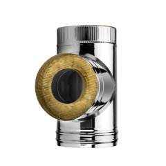 Тройник 90° DTRH D250 с изоляцией 50 мм, AISI 321/304 (Вулкан)