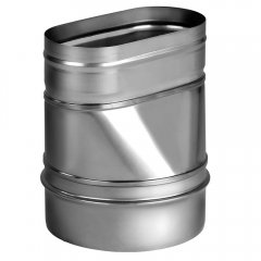 Переходник прямой с круга D180 на овал 100x200, AISI 321 (Вулкан)